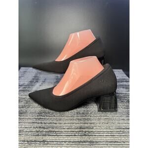VIVAIA Aria Women’s Size 7.5/EU38.5 Black Pointed Tow Block Heel Shoes/#O/ EUC